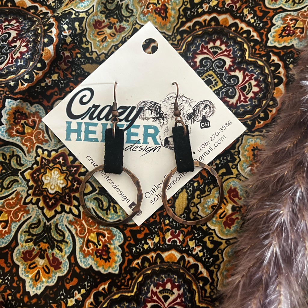 Copper Ring Earrings